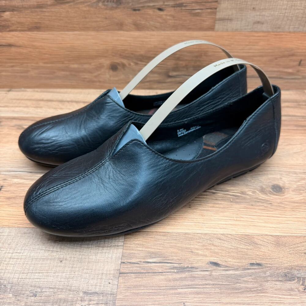 Born Tami black size US 9.5 leather ballet flat shoes
